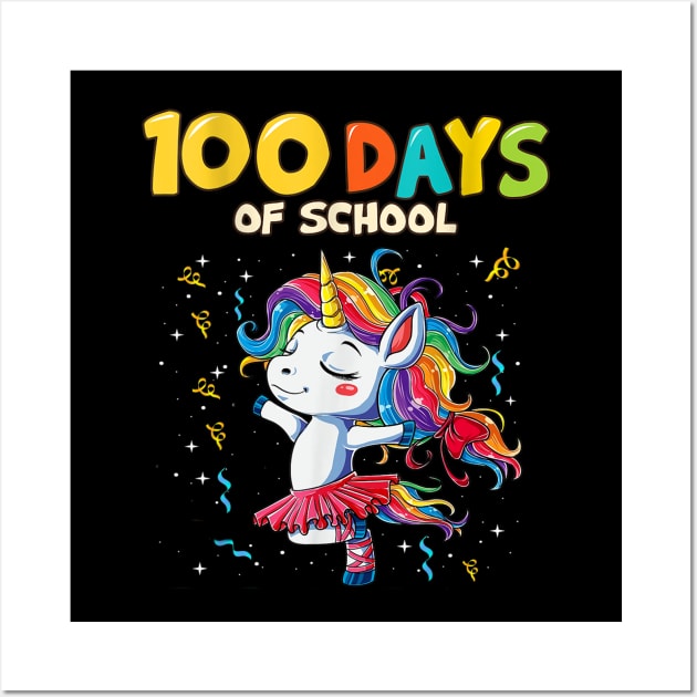 100 Days School Unicorn Girl Wall Art by cedricchungerxc